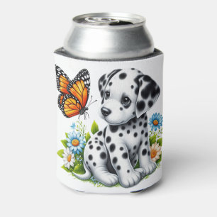 Enfriador De Latas Amigos de Cute Dalmatian/Butterfly