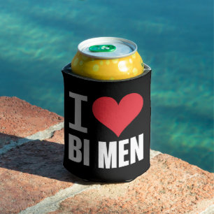 Enfriador De Latas Amo a los hombres bisexuales Orgullo Bi Orgullo Bi