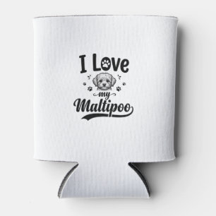 Enfriador De Latas Amo a mi Maltipoo grabado vintage diseño de perro_