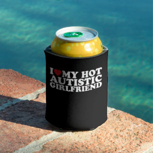 Enfriador De Latas Amo a mi novia autista caliente GF Autismo Corazón