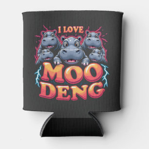 Enfriador De Latas Amo a Moo Deng Baby Hippo Amantes