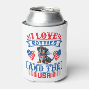 Enfriador De Latas Amo a Rotties y a los Estados Unidos