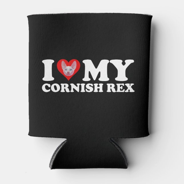Enfriador De Latas Amo (Corazón) a mi Cornish Rex (Anverso)