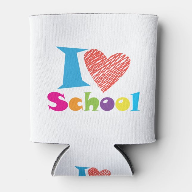 Enfriador De Latas Amo La Escuela. De Vuelta A La Escuela. Personaliz (Anverso)