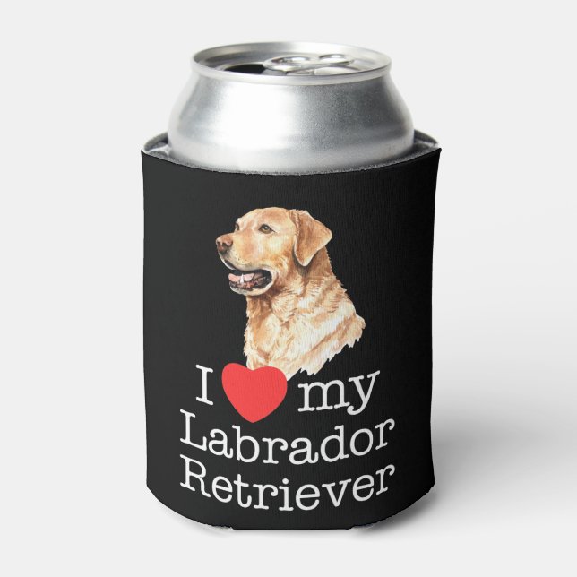 Enfriador De Latas Amo Mi Labrador Recuperador (Lata Anverso)