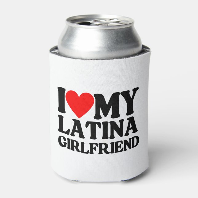 Enfriador De Latas Amo Mi Novia Latina, Corazón Mi Latina (Lata Anverso)