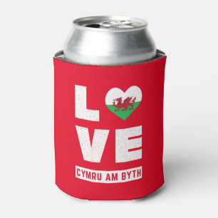 Enfriador De Latas Amor Cymru Am por la bandera de Gales Raíces gales
