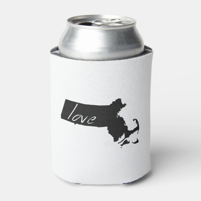 Enfriador De Latas Amor Massachusetts Shaped Black Chalkboard (Lata Anverso)