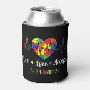 Enfriador De Latas Amor vivo Acepta Autismo Conciencia Mamá, Muestra 