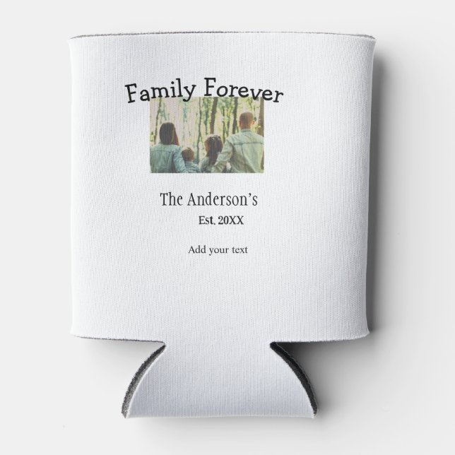 Enfriador De Latas Añadir el nombre de la familia foto año vacaciones (Anverso)