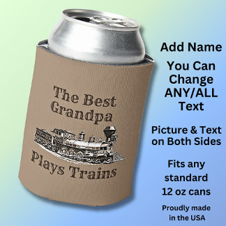 Enfriador De Latas Añadir nombre juega el abuelo del tren de vapor