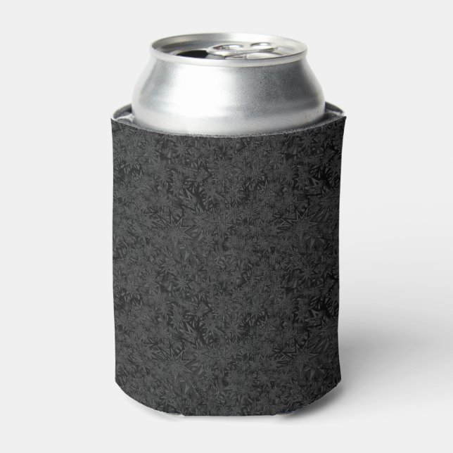Enfriador De Latas Añadir su nombre Diseño abstracto gris negro (Lata Anverso)