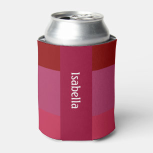 Enfriador De Latas Añadir su nombre negrita rojo y rosa