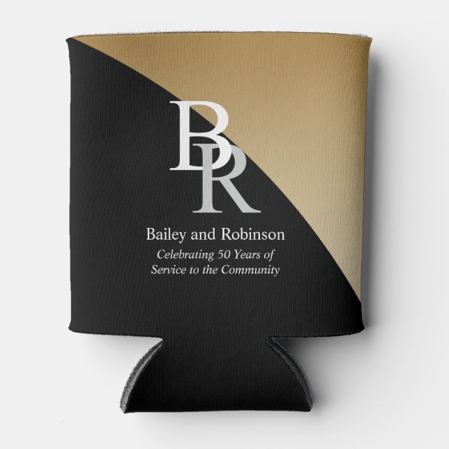 Enfriador De Latas Añadir tu marca promocional Black Gold (Anverso)