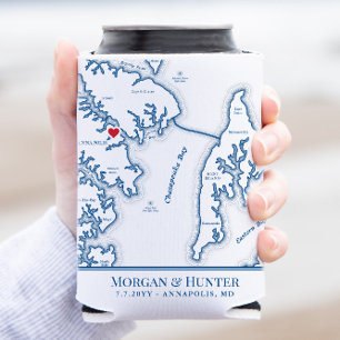 Enfriador De Latas Anápolis Kent Island Mapa Boda Favor Bebida