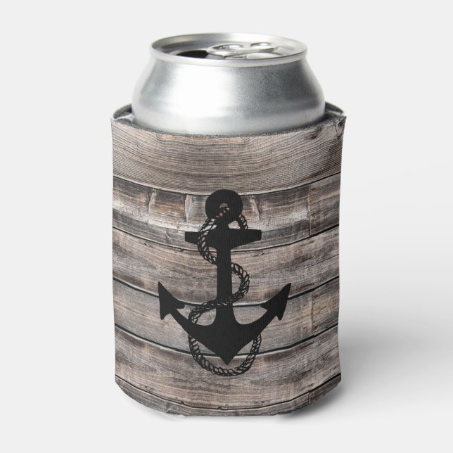 Enfriador De Latas ANCHOR náutico de moda rústica | (Lata Anverso)