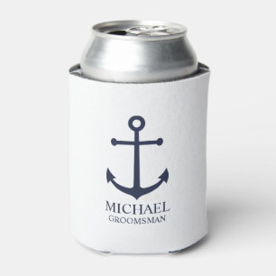 Enfriador De Latas Ancla Azul Marítimo Personalizada para Padrinos