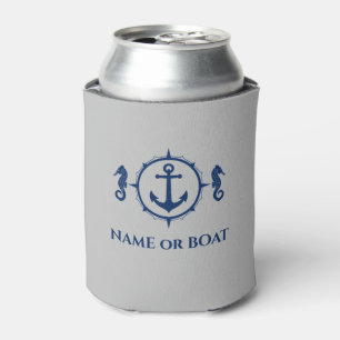 Enfriador De Latas Ancla náutica Caballo de mar tu nombre o barco te