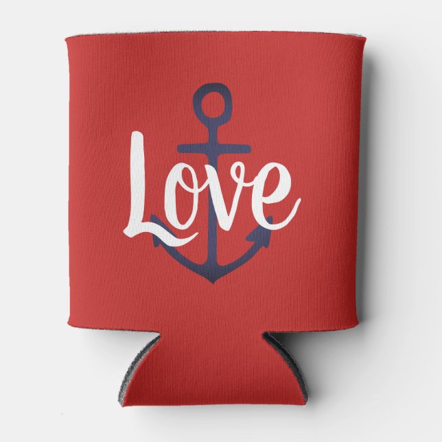 Enfriador De Latas ANCLAJE azul marino + AMOR | (Anverso)