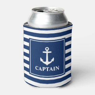 Enfriador De Latas Anclaje de franjas azules del capitán