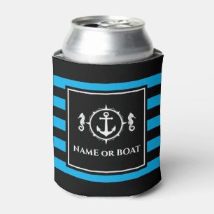 Enfriador De Latas Anclaje náutico caballito de mar tu nombre o azul