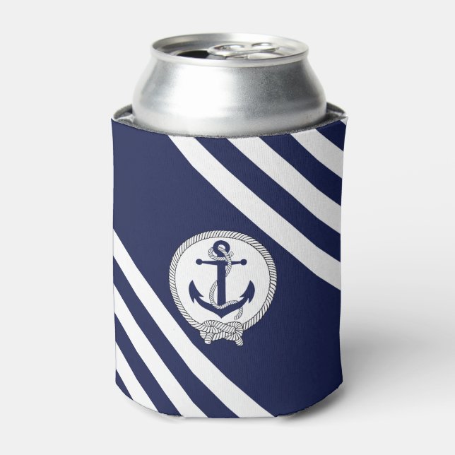 Enfriador De Latas Anclaje oxidado de la marina náutica con banda de  (Lata Anverso)