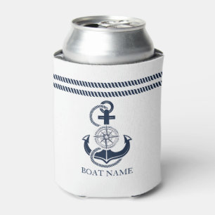 Enfriador De Latas Anclor de nombre del barco azul náutico