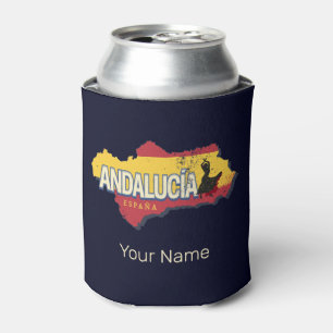 Enfriador De Latas Andalucía España Retro Map Vintage Flamenco Holida