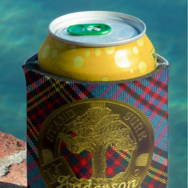 Enfriador De Latas Anderson Clan Refrigerador de bebidas (Clan Anderson Tartan and Motif Can Cooler (in situ)
)