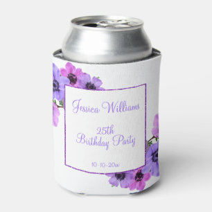 Enfriador De Latas Anémonas Bonitas Cumpleaños 25 Floral