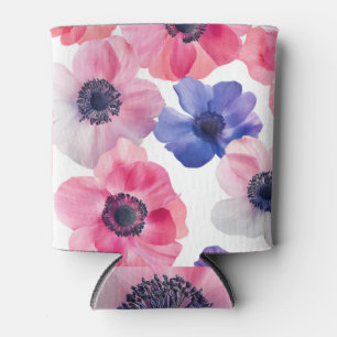 Enfriador De Latas Anémonas en rosa, magenta y azul