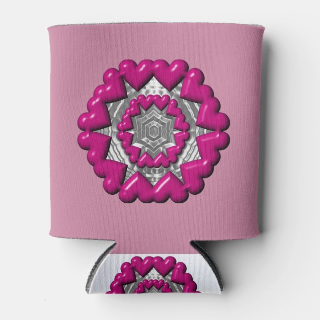 Enfriador De Latas Anillo de corazones Valentine (Anverso)