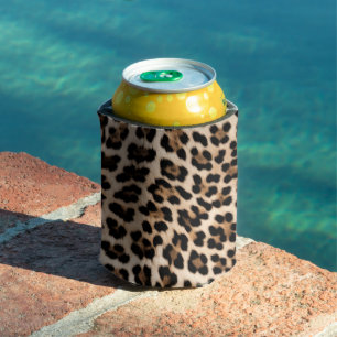 Enfriador De Latas Animal leopardo negro marrón