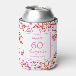 Enfriador De Latas Aniversario rosa de la sorpresa floral del floreci
