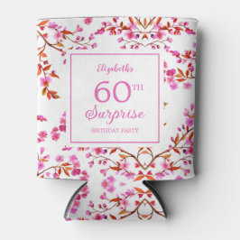 Enfriador De Latas Aniversario rosa de la sorpresa floral del floreci