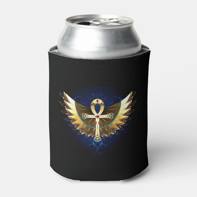 Enfriador De Latas Ankh de oro con alas (Lata Anverso)