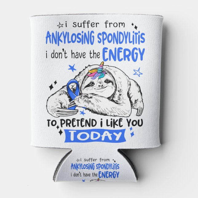 Enfriador De Latas Ankylosing Spondylitis Awareness Month Ribbon Gift (Anverso)