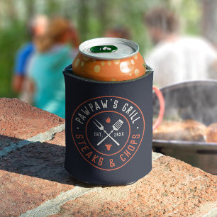 Enfriador De Latas Año personalizado de Pawpaw Grill establecido