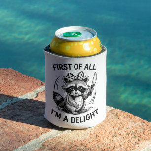 Enfriador De Latas Ante Todo Soy Un Delicioso Mapache Divertido Regal