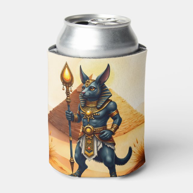 Enfriador De Latas Anubis personalizado - Dios egipcio de la vida des (Lata Anverso)