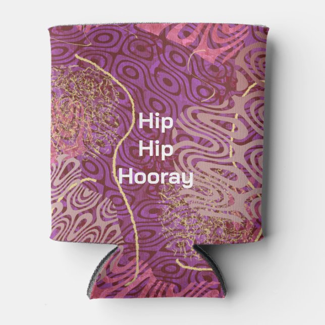 Enfriador De Latas Any Age Hip Hip Hooray Party (Anverso)