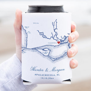 Enfriador De Latas Apalachicola Florida Map Favor de la Boda