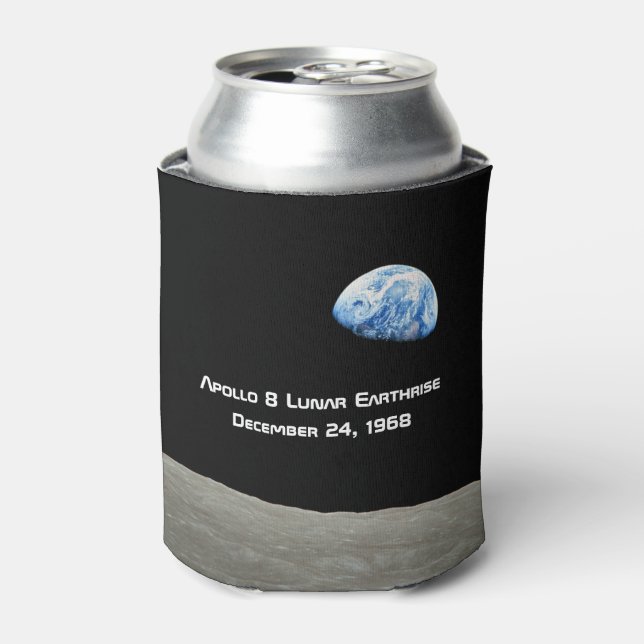 Enfriador De Latas Apolo 8 Aniversario de la Tierra Lunar 50 (Lata Anverso)