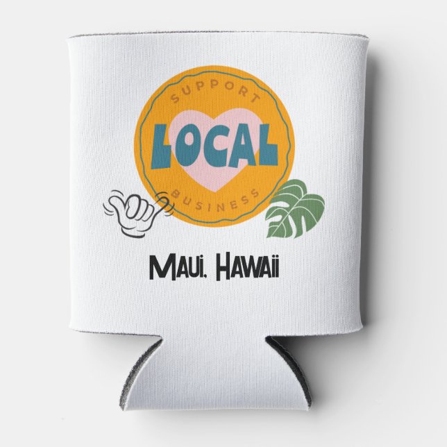 Enfriador De Latas Apoyo a empresas locales, Maui, Hawaii (Anverso)