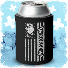 Enfriador De Latas Apreciación de enfermera Hero Heart Life Bandera A