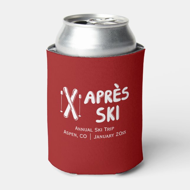 Enfriador De Latas Apres Ski Anual Amigo de la Familia Ski (Lata Anverso)