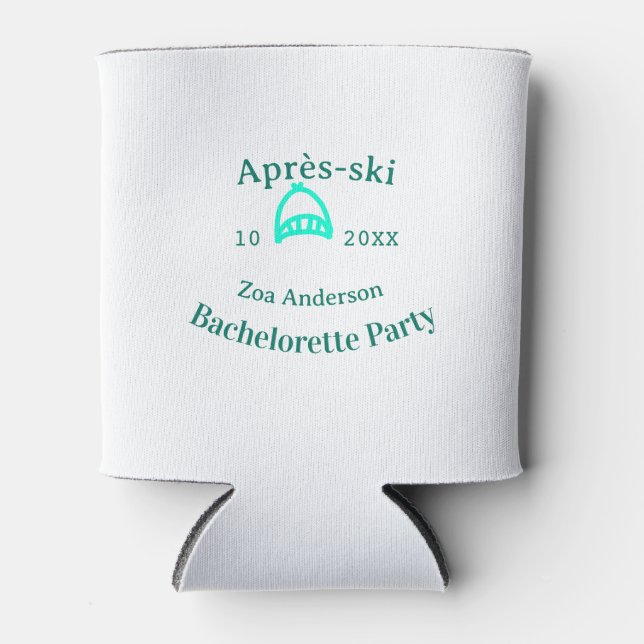 Enfriador De Latas Après-ski bachelorette party turquoise hat name da (Anverso)