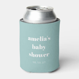 Enfriador De Latas Aqua Blue Minimalista Cute Personalizado Baby Show