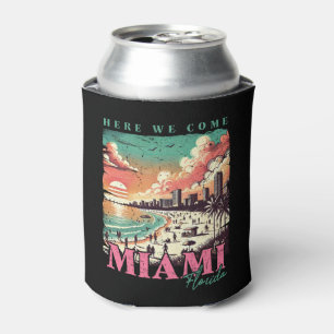 Enfriador De Latas Aquí vamos Miami Florida - Vintage Miami Beach