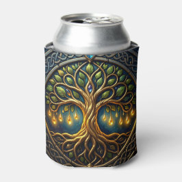 Enfriador De Latas Árbol Celestial de Luz Árbol Celta de Oro de la Vi